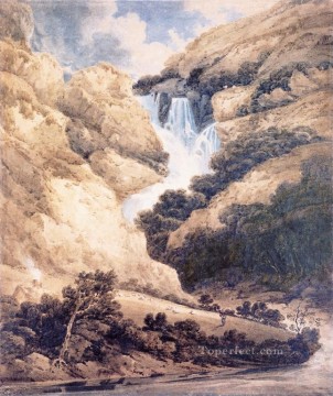 Fall watercolour scenery Thomas Girtin Mountain Oil Paintings